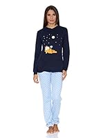 Gisela Pijama Camiseta Y Pantalón (Azul)