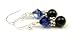 September Sapphire Sterling Silver Swarovski Crystal Beaded Birthstone Pearl Drop Earrings