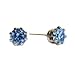 14k Gold Tone Crystal Blue Zircon Birthstone Stud Earrings for December