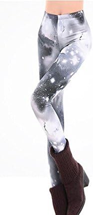 Motony Fashion Women's Galaxy Printing Leggings Gray