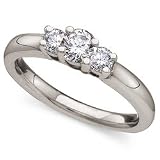 1/2ctw Brilliant-Cut Diamond Three-Stone Ring in 14k White Gold