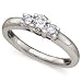 1/2ctw Brilliant-Cut Diamond Three-Stone Ring in 14k White Gold
