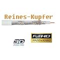 Koaxial Kabel 135 dB 5-Fach geschirmt, REINES-KUPFER 50 Meter SAT Antennenkabel 50m 135dB Neu