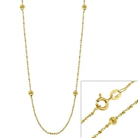 14k Gold Filled Italian Twisted Serpentine Chain Necklace w/ Ribbed Beads 16" 18" 20" 24": Jewelry