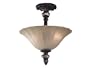 Kenroy Home 80290MBZ Leafston Two-Light Semi Flush Light with 13-Inch Glass Shade