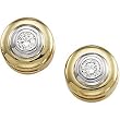 14K Gold Two Toned Diamond Stud Earrings (1/5 cttw, G-H Color, S1 Clarity)