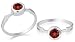 Round Cut Garnet Ring Sterling Silver Size 9