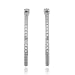 SS Platinum Plated Genuine Diamond Accent Hoop Earrings