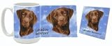 Chocolate Labrador Mug and Coaster Combo
