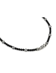 Twisted Blade Necklace With Onyx Beads 18 Inches