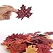 Package of Approximately 80 Assorted Rich Fall Colored Silk Maple Leaves for Weddings, Events and Decorating