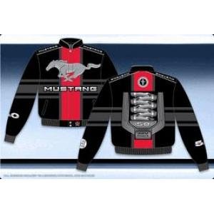 Ford Mustang 2011 Engine Block Adult Black Twill Jacket