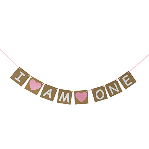 I Am One Banner For Girl - First Birthday Decorations - 1st Birthday