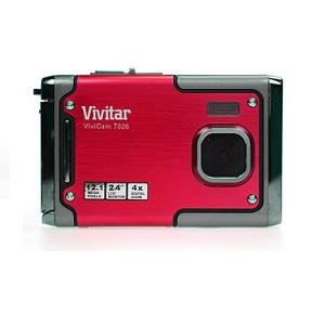Vivitar Vivicam T026 12.1 Megapixel Underwater Digital Camera - Red (12.1MP, Waterproof, 4x Zoom, Li-ion Battery)