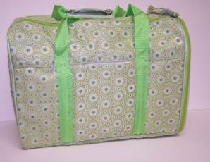 Puppy Luck CF-GR Dog Carrier Green Flower Print