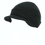 Baby Beanie Visor Hat -Black