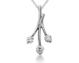 0.65CTW Diamond Three Stone Leaf Pendant in Platinum