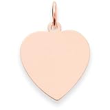 14k Rose Gold Heart Disc Charm