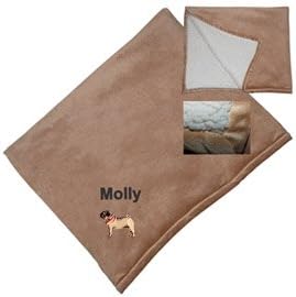 Pug Fawn Micro Mink Sherpa Throw