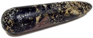 Black Tourmaline Massage Healing Wand with Garnet and Quartz Inclusions