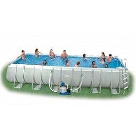 Intex - 54978Fr - Piscine - Kit Piscine Ultra Silver 7,32 X 3,66 X 1,32 M - Tubulaire M�tal Rectangulaire - Filtre � Sable 6 M3/H Inclus