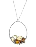 Nashelle Designs Decadent Flaming Feather Necklace, Color Silver