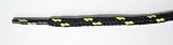 FootGalaxy High Quality Round Laces For Boots And Shoes, 36, Black With Neon Yellow Chip