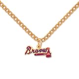 Atlanta Braves Chain Necklace and Enameled Pendant MLB Baseball Sports Team Logo