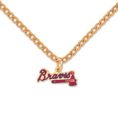 Atlanta Braves Chain Necklace and Enameled Pendant MLB Baseball Sports Team Logo