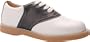 Willits Girls' Cheer Saddle Oxfords,White/Black w/ Coral Sole,10.5 M