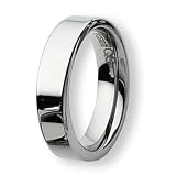 Flat Rounded Edge Polished Tungsten Carbide Ring (6.0 mm) - Sizes 6-13