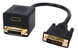 CABLE REPARTITEUR DVI-D -> DVI-D + HDMI PLAQUE OR