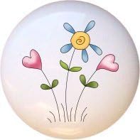 Ceramic Knob - Flowers &amp; Hearts - Angel Antics I Kids By Digiscraps
