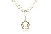 14K Yellow Gold Matte-Finish Hammered-Finish Hand-Crafted Y-Shaped Necklace, Designed with a Flower-Shaped Open Link Drop and Enhanced with Pave Set Diamonds.