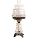 Small Etched White and Gold Night Light Hurricane Table Lamp