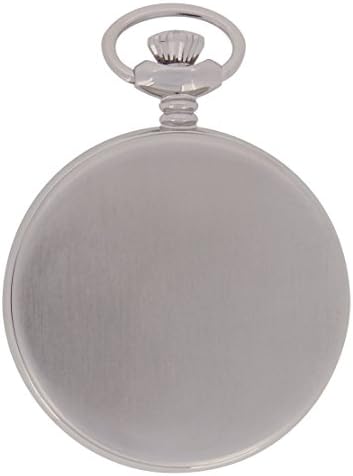 Regent Hills Vintage Brass Case Full Hunter Quartz Analog Pocket Watch With Chain 8628CP-W1