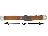 2-Point Lap Seat Belt, Brown, 74 Inch Length, with Push Button Release