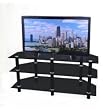 50" Plasma TV Stand - Tempered Glass - Corner (Black) (23"H x 52"W x 23"D)