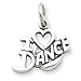 Sterling Silver Antiqued I Love Dance Charm