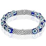 Evil Eye Blue Glass Beads Bracelet