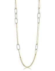 1AR by UnoAerre Fine Silver and 18KT Gold Plated Link and Chain Necklace