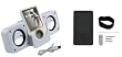 Portable White folding Stereo Speaker + Skin case with Armband and Belt clip for Zune 80gb/120gb