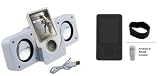 Portable White folding Stereo Speaker + Skin case with Armband and Belt clip for Zune 80gb/120gb