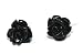 Beautiful Coral Carved Black Rose Stud Earrings on 925 Sterling Silver Posts Comes Gift Boxed