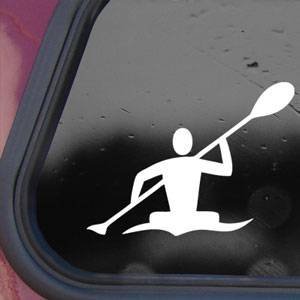 Kayak Kayaker Paddle Color Decal Sticker Die-cut Decal Sticker Graphic white vinyl decal sticker