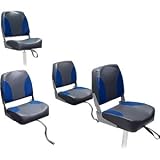 DeckMate Bass Boat Seat Package (8) - Charcoal Gray & Blue