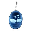 14K White Gold Cameo Pendant