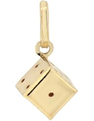 14k Yellow Gold, Playing Dice Pendant Charm 8mm Wide