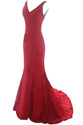 Sexy V-neck Fitted Lace Floor Length Evening Dress 