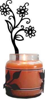 Wrought Iron Shasta Daisy Jar Holder